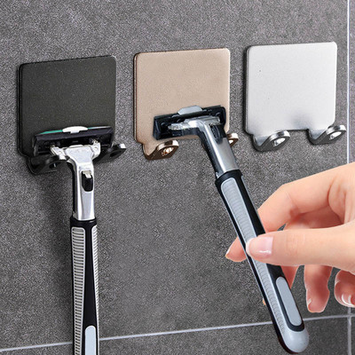 Bathroom Shelf Razor Stand Wall Razor Holder Shower Razor Blade Holder Man Shaver Holder For Bathroom Hook Hanger Shaving Holder
