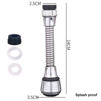 Flexibil 360 de grade, economisirea dușului, duză de înaltă presiune, conector pentru robinet din oțel inoxidabil, cap de robinet reglabil anti stropire pentru bucătărie