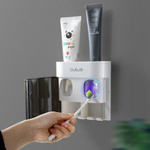 Distribuitor automat de pastă de dinți Storcator de pastă de dinți montat pe perete Suport magnetic pentru periuță de dinți Suport pentru pastă de dinți Accesorii pentru baie