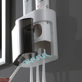 Автоматичен дозатор за паста за зъби Стенен изстисквач за паста за зъби Магнитен държач за четка за зъби Поставка за паста за зъби Аксесоари за баня
