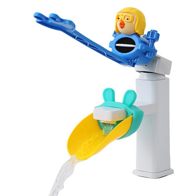 Kit de extensie pentru robinet în formă de rață de desene animate Prelungire pentru robinet pentru spălarea mâinilor pentru bebeluși, rezistentă la stropire, accesorii pentru baie