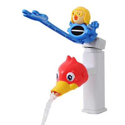 Kit de extensie pentru robinet în formă de rață de desene animate Prelungire pentru robinet pentru spălarea mâinilor pentru bebeluși, rezistentă la stropire, accesorii pentru baie