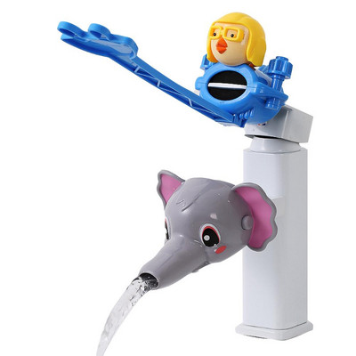 Kit de extensie pentru robinet în formă de rață de desene animate Prelungire pentru robinet pentru spălarea mâinilor pentru bebeluși, rezistentă la stropire, accesorii pentru baie