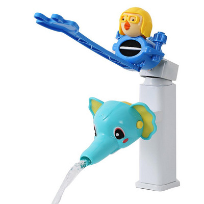 Kit de extensie pentru robinet în formă de rață de desene animate Prelungire pentru robinet pentru spălarea mâinilor pentru bebeluși, rezistentă la stropire, accesorii pentru baie