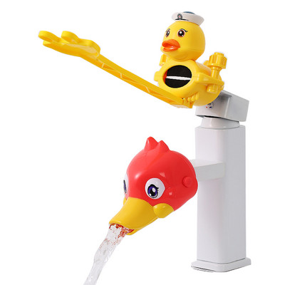 Kit de extensie pentru robinet în formă de rață de desene animate Prelungire pentru robinet pentru spălarea mâinilor pentru bebeluși, rezistentă la stropire, accesorii pentru baie