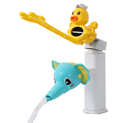 Kit de extensie pentru robinet în formă de rață de desene animate Prelungire pentru robinet pentru spălarea mâinilor pentru bebeluși, rezistentă la stropire, accesorii pentru baie
