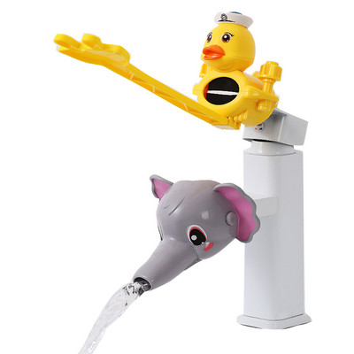 Kit de extensie pentru robinet în formă de rață de desene animate Prelungire pentru robinet pentru spălarea mâinilor pentru bebeluși, rezistentă la stropire, accesorii pentru baie