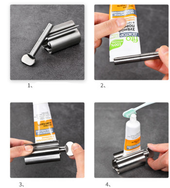 Μεταλλική οδοντόκρεμα Squeezer Press Manual Dispenser Toothpaste Clip-on Facial Cleanser for Bathroom Oral Supplies