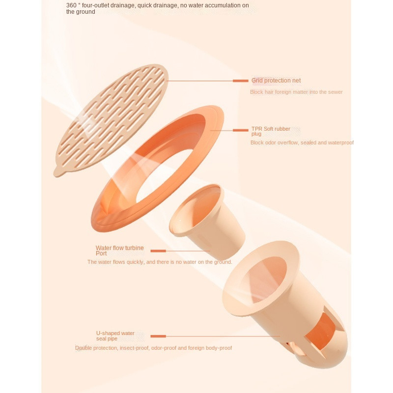 Grindų koštuvas plaukų gaudyklė Silikono plaukų kamštis dušo kanalizacijos užvalkalai vonios dušo kanalizacijos apsaugai su siurbimo taurelėmis