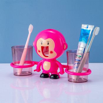 Επιτοίχια θήκη για χαριτωμένα κατοικίδια, οδοντόβουρτσα, παιδική συσκευή αυτόματης συμπίεσης οδοντόκρεμας