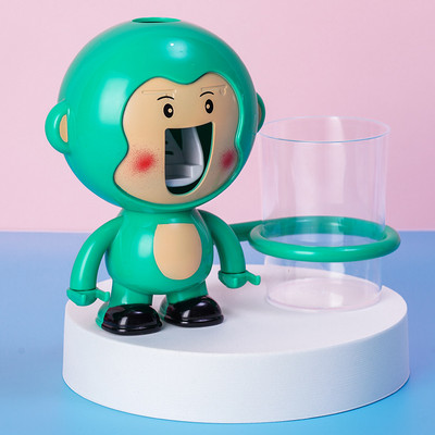 Prie sienos tvirtinamas mielas augintinio burnos skalavimo skysčio puodelio laikiklis animacinių filmų dantų šepetėlio laikiklis vonios kambariui vaikams automatinis dantų pastos išspaudimo įtaisas