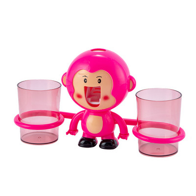 Prie sienos tvirtinamas mielas augintinio burnos skalavimo skysčio puodelio laikiklis animacinių filmų dantų šepetėlio laikiklis vonios kambariui vaikams automatinis dantų pastos išspaudimo įtaisas