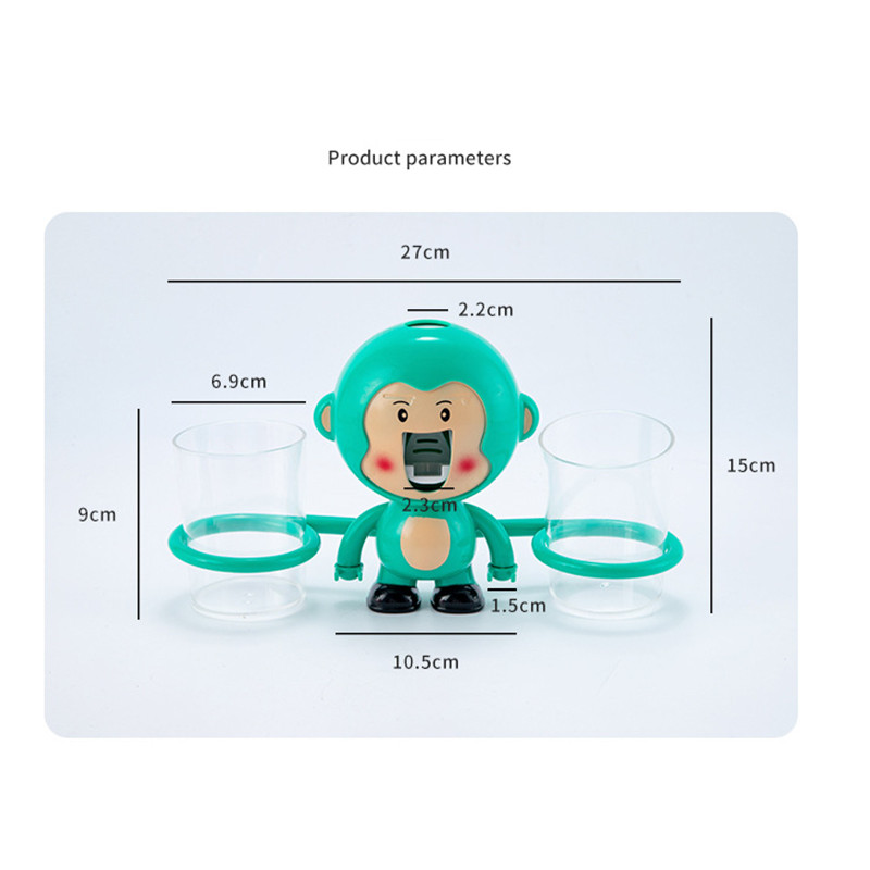 Prie sienos tvirtinamas mielas augintinio burnos skalavimo skysčio puodelio laikiklis animacinių filmų dantų šepetėlio laikiklis vonios kambariui vaikams automatinis dantų pastos išspaudimo įtaisas