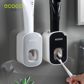Αυτόματη συσκευή διανομής οδοντόκρεμας Επιτοίχια Αξεσουάρ μπάνιου Αδιάβροχη οδοντόκρεμα Στίφτης οδοντόβουρτσας ECOCO