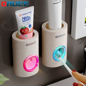 Automatinis dantų pastos dozatorius, montuojamas prie sienos Vonios dantų pastos spaustukas Dulkėms atsparus dantų šepetėlio laikiklis, laikymo stovo priedai