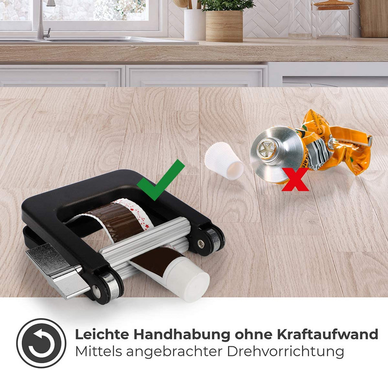 Didelis metalo vamzdelių spaustukas – dantų pastos dažų vamzdelių gręžtuvas, vamzdelių vyniotuvas taupo dantų pastą, kremus, dažus, plaukų spalvą, tepalą...