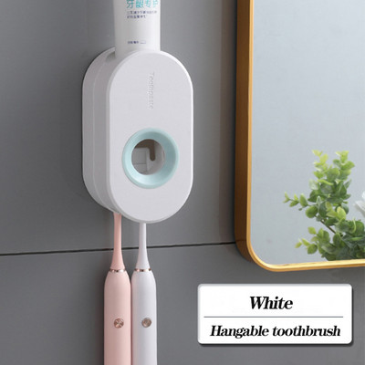 1vnt automatinis dantų pastos spaudiklis dantų šepetėlio laikiklio rinkinys dantų pastos dozatorius prie sienos tvirtinamas stovas vonios kambario priedai įrankiai