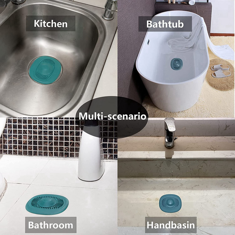 4бр. Канализация за мивка за баня Уловител за косми Неправилна шарка Запушалка за баня Тапа Цедка за мивка Филтър Аксесоар за кухненска цедка