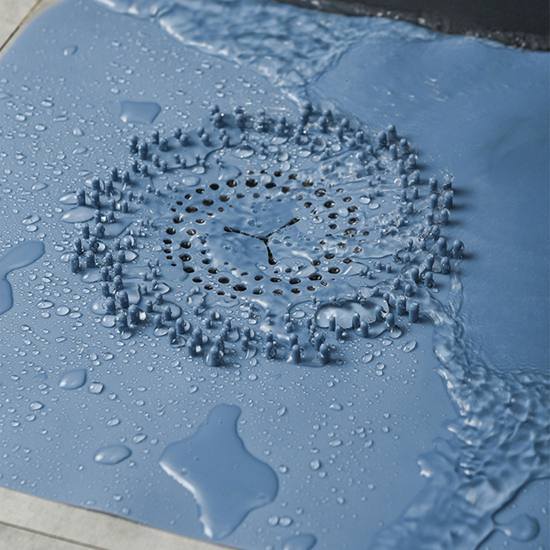 Уловител за коса Душ канал Голям квадратен капак за оттичане на вана Уловители за коса за душ Баня Кухненска мивка Канализация Мек силикон