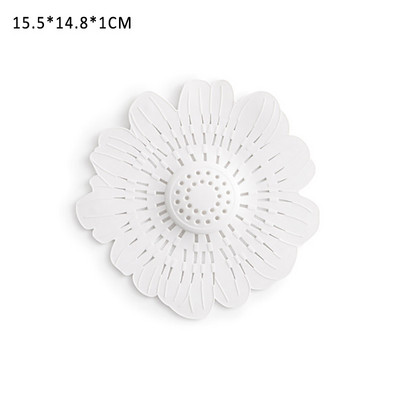 1бр Филтър за коса във форма на цвете Цедки Силиконова антиблокираща канализация Кухненски аксесоар 4 цвята Инструменти за почистване на гевгир за коса