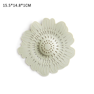 1бр Филтър за коса във форма на цвете Цедки Силиконова антиблокираща канализация Кухненски аксесоар 4 цвята Инструменти за почистване на гевгир за коса