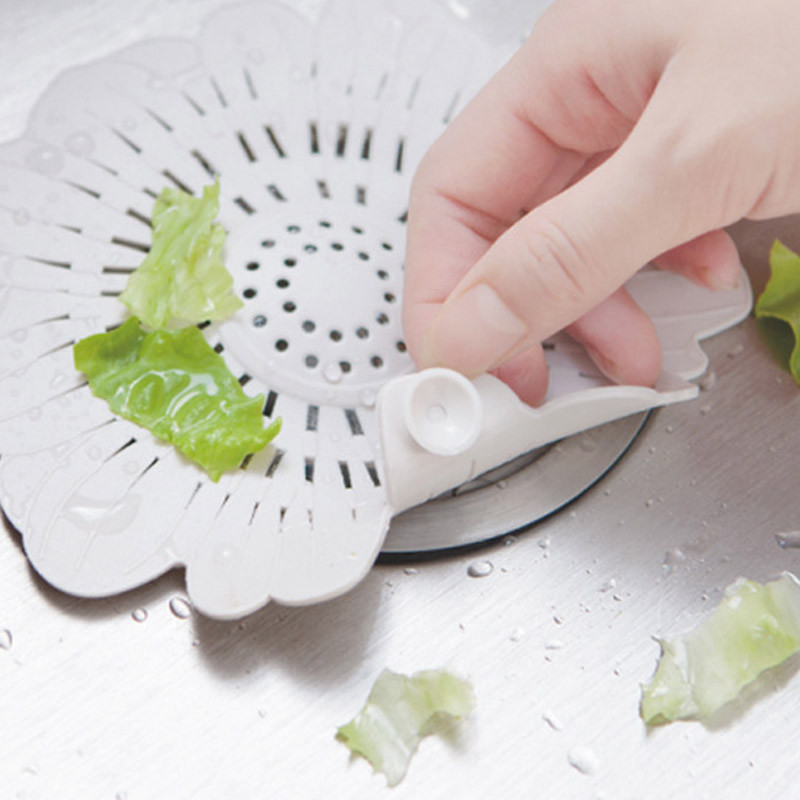 1бр Филтър за коса във форма на цвете Цедки Силиконова антиблокираща канализация Кухненски аксесоар 4 цвята Инструменти за почистване на гевгир за коса