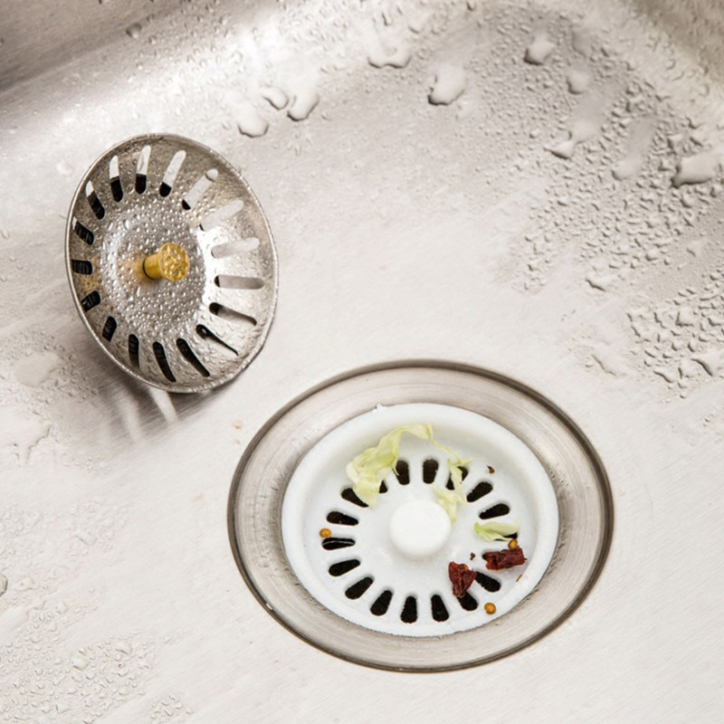 Цедка за кухненска мивка Уловител за косми Аксесоари за баня Запушалка за коса Пластмасова запушалка за оттичане от неръждаема стомана YH-460134