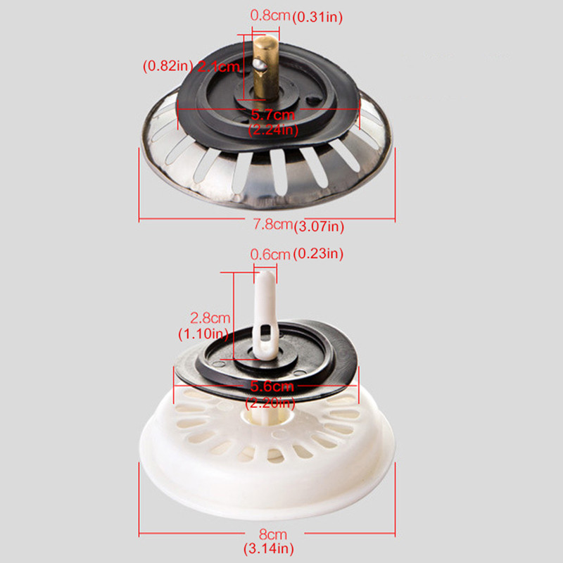 Цедка за кухненска мивка Уловител за косми Аксесоари за баня Запушалка за коса Пластмасова запушалка за оттичане от неръждаема стомана YH-460134