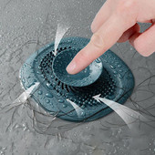 Силиконов канал за мивка Уловител за косми Мивка за баня Антиблокиращ филтър Запушалка за вана Цедка за мивка Кухненски аксесоари