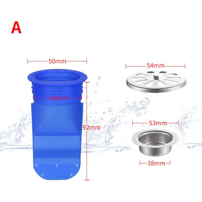 Силиконов канал за мивка Уловител за косми Мивка за баня Антиблокиращ филтър Запушалка за вана Цедка за мивка Кухненски аксесоари