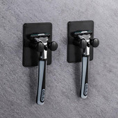 Държач за бръснач Душ Стена Държач за бръснач Поставка за съхранение Мъжки рафт за самобръсначка Баня Стенна кука Закачалка Кухненска лепилна кука Стена