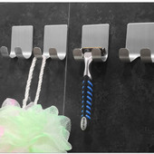 Залепваща стойка за рафтове за самобръсначки Стойка от вискоза Куки Скоба Закачалка за бръснене Неръждаема стомана Баня Кухня Мъжки Бръснач Стенен органайзер