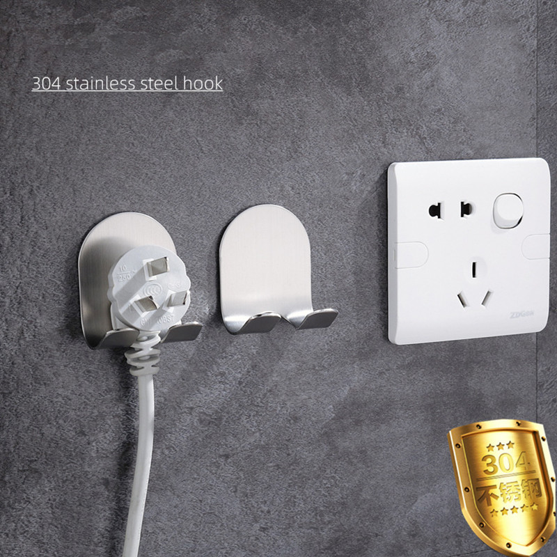 Държач за бръснач от неръждаема стомана Стенна стойка за бръснач за баня Самобръсначка и кърпа Баня Топка Тапа Рафт Лепило Кука за съхранение Ново