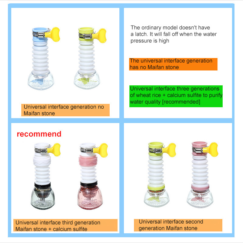 Удължител за дюза за кухненски кран, регулируем пречиствател на кран за вода, 360-градусово въртене, барботер, водоспестяващ филтър, аксесоар за баня