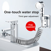 Кран за домашна баня, мивка, пръскачка, удължителна дюза за кран, регулируем комплект за душ, смукател, монтиран на стена, удобен за инсталиране