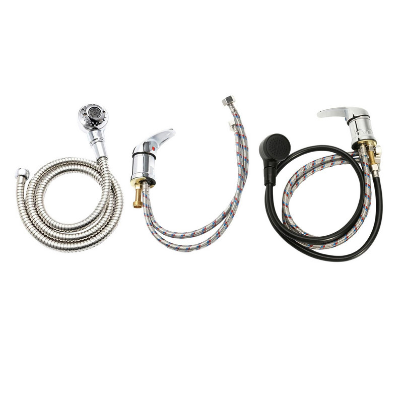 Смесител Баня Мивка Кран Душ глава Спрей маркуч, Измиване с натискане Фризьорски салон Домашни любимци, Удължител за домакински кран