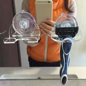 2бр. Държач за самобръсначка Стенен смукател за тоалетна Кука за вендуза Бръснач Пластмасов прозрачен държач за самобръсначка Без пробиване