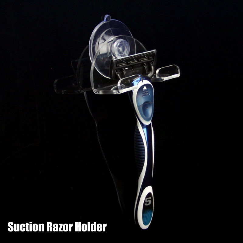 2бр. Държач за самобръсначка Стенен смукател за тоалетна Кука за вендуза Бръснач Пластмасов прозрачен държач за самобръсначка Без пробиване