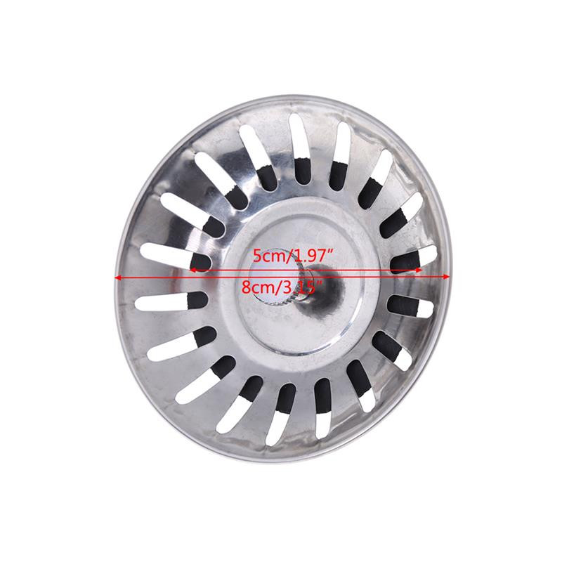 2PCS Цедка за мивка Филтър за оттичане на мивка от неръждаема стомана Цетка за оттичане на филтър за битова кухненска мивка Запушалка за оттичане на косми