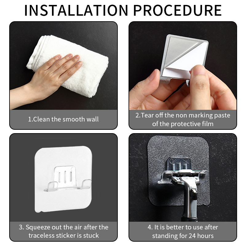 3 vnt Skustuvo laikiklio laikymo kabliukas permatomas PVC medžiaga vandeniui atsparus laikymo kabliukas virtuvės vonios kambario tvarkyklės priedas