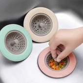 1 бр. Филтър за кухненска мивка Екран Силиконова пшенична слама Сифон за оттичане на пода Запушалка за коса Щепсел за ръчна мивка Уловител за баня Цедка за мивка