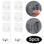 Punch Free Razor Rack Държач Кука за съхранение Кука за баня Стена за бръснене Самобръсначка Рафт Държач за съхранение Кука Органайзер за баня Аксесоари