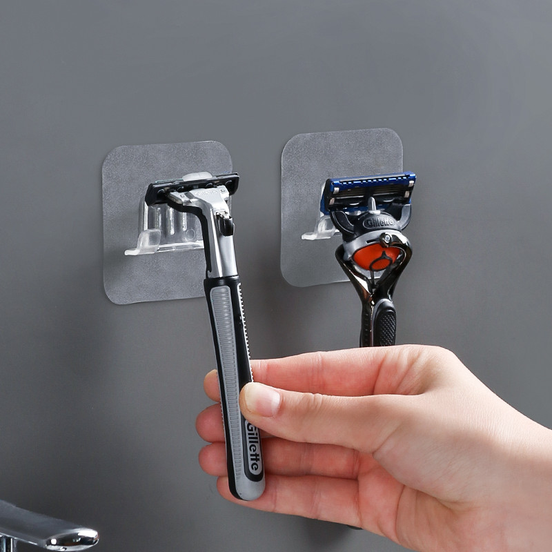 Punch Free Razor Rack Държач Кука за съхранение Кука за баня Стена за бръснене Самобръсначка Рафт Държач за съхранение Кука Органайзер за баня Аксесоари