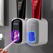 Автоматичен дозатор за паста за зъби Стенен монтаж Аксесоари за баня Водоустойчива изстисквачка за паста за зъби Поставка за четка за зъби 1 бр.