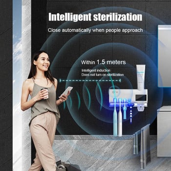Държач за UV четка за зъби Слънчева енергия Четка за зъби Стерилизатор Автоматичен дозатор за паста за зъби Изстисквачки Домакински аксесоари за баня