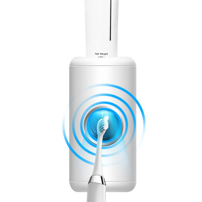 Монтиран на стена автоматичен дезинфектант за изстискване на паста за зъби UV дезинфекция Четка за зъби Дозатор за паста за зъби Поставка Аксесоари за баня