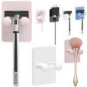 Ръчна стойка за съхранение на самобръсначки Държач за бръснач Кука за бръснач за баня ABS закачалка Поставка за стена за баня Щепсел Съхранение на четка