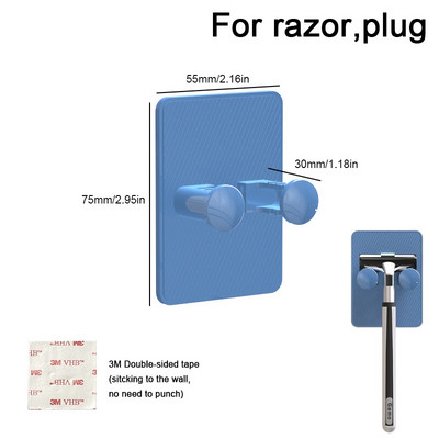 Ръчна стойка за съхранение на самобръсначки Държач за бръснач Кука за бръснач за баня ABS закачалка Поставка за стена за баня Щепсел Съхранение на четка