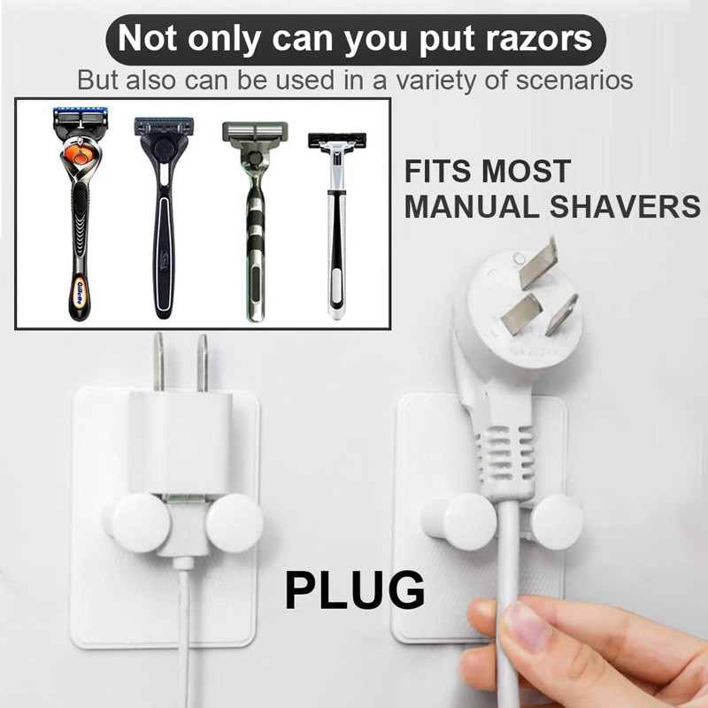 Ръчна стойка за съхранение на самобръсначки Държач за бръснач Кука за бръснач за баня ABS закачалка Поставка за стена за баня Щепсел Съхранение на четка