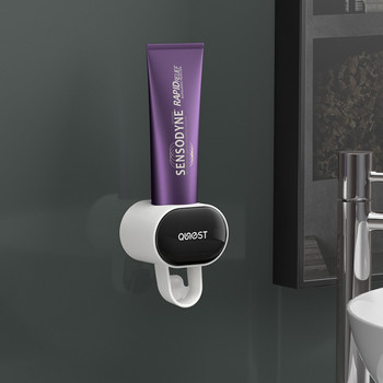 Автоматичен дозатор за паста за зъби Монтиране на стена Аксесоари за баня Водоустойчив Устойчив на прах Изстисквачка за паста за зъби Поставка за четка за зъби